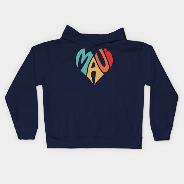 Maui Heart Kids Hoodie by Etopix